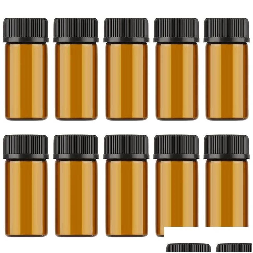 1ml 2ml 3ml drams amber/clear glass bottles with plastic lid insert  oil glass vials perfume sample test bottle 455 n2