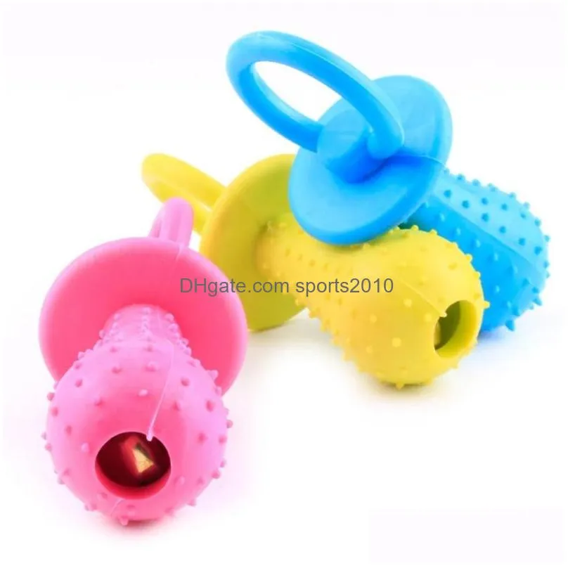 9cmx3.7cm tpr pacifier shaped dog teething chew toy interactive teeth cleaning toy puppy antibite training inventory wholesale