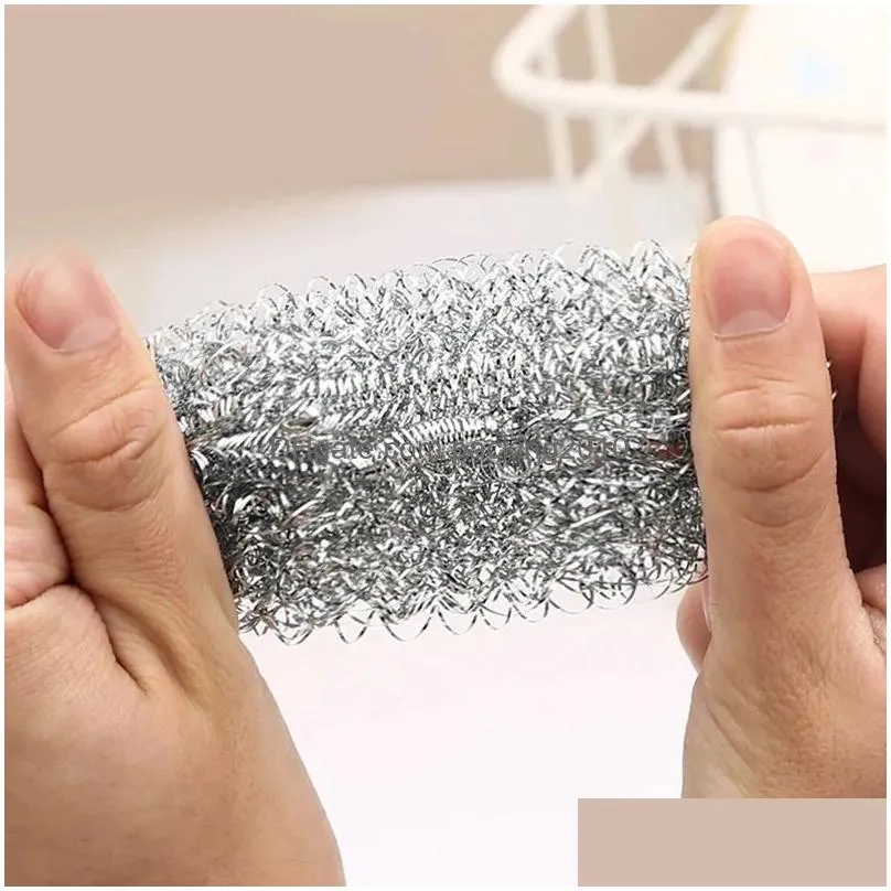 scouring pads 20 pieces of steel wire ball brush pot cleaning brushes dishwashing brushs stainless steels wires balls kitchen cleaner cleaning