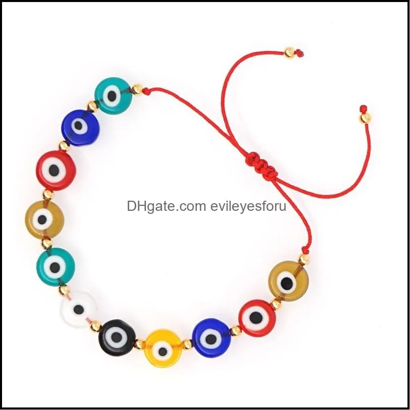 bracelet for women bohemian turkish evil eye bracelets jewelry adjustable pulseras mujer moda 2022 multicolor beads 1154 t2