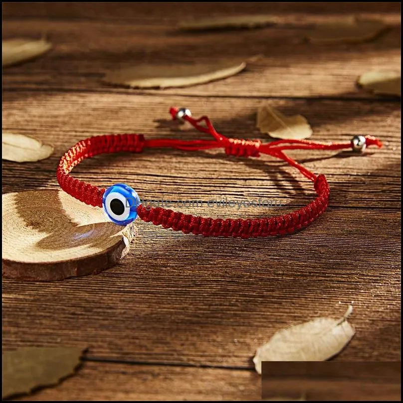 blue evil eye chain women men braided red rope charm bracelet double beads jewelry bracelets adjustable 1 55yh g2b