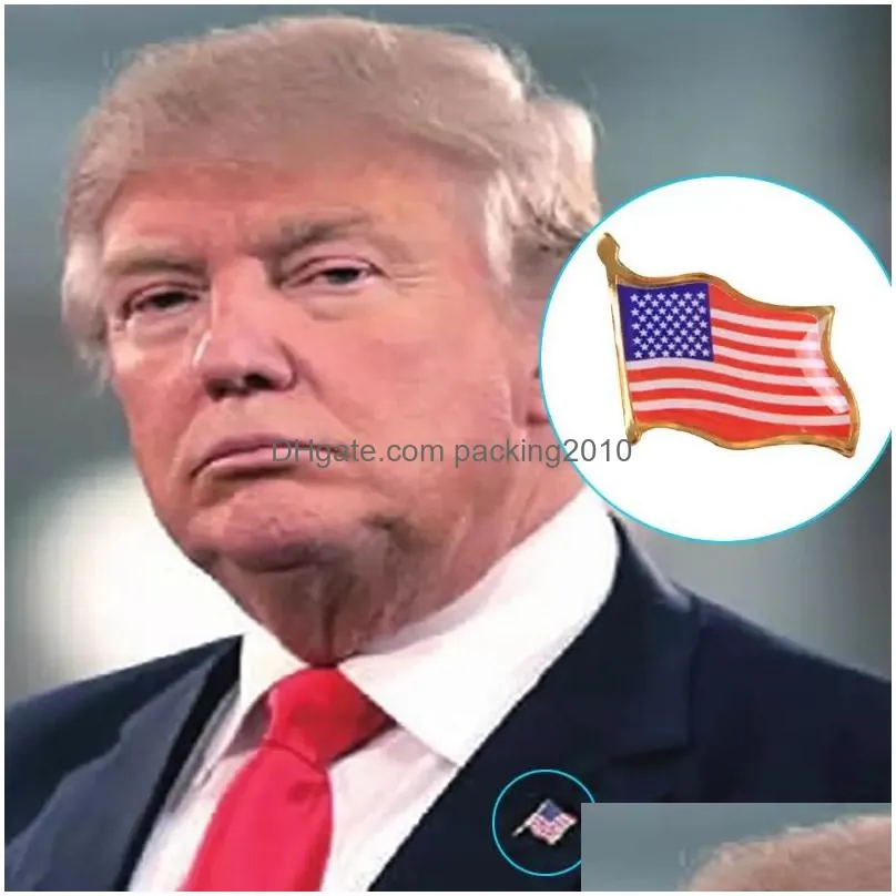 arty decoration american flag lapel pin party supplies united states usa hat tie tack badge pins mini brooches for clothes bags