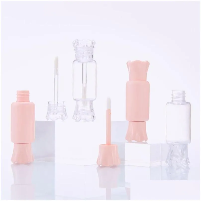 8ml candy shape lip gloss red pink lipstick lip balm refillable bottle lip oil wand tube mascara containers 192 n2