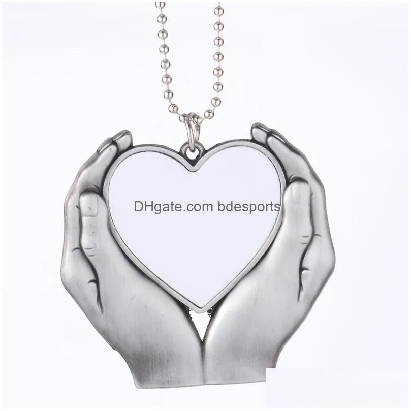 sublimation big wings necklaces pendants decorations blanks diy car pendant heat press angel wing rearview mirror decoration hanging charm