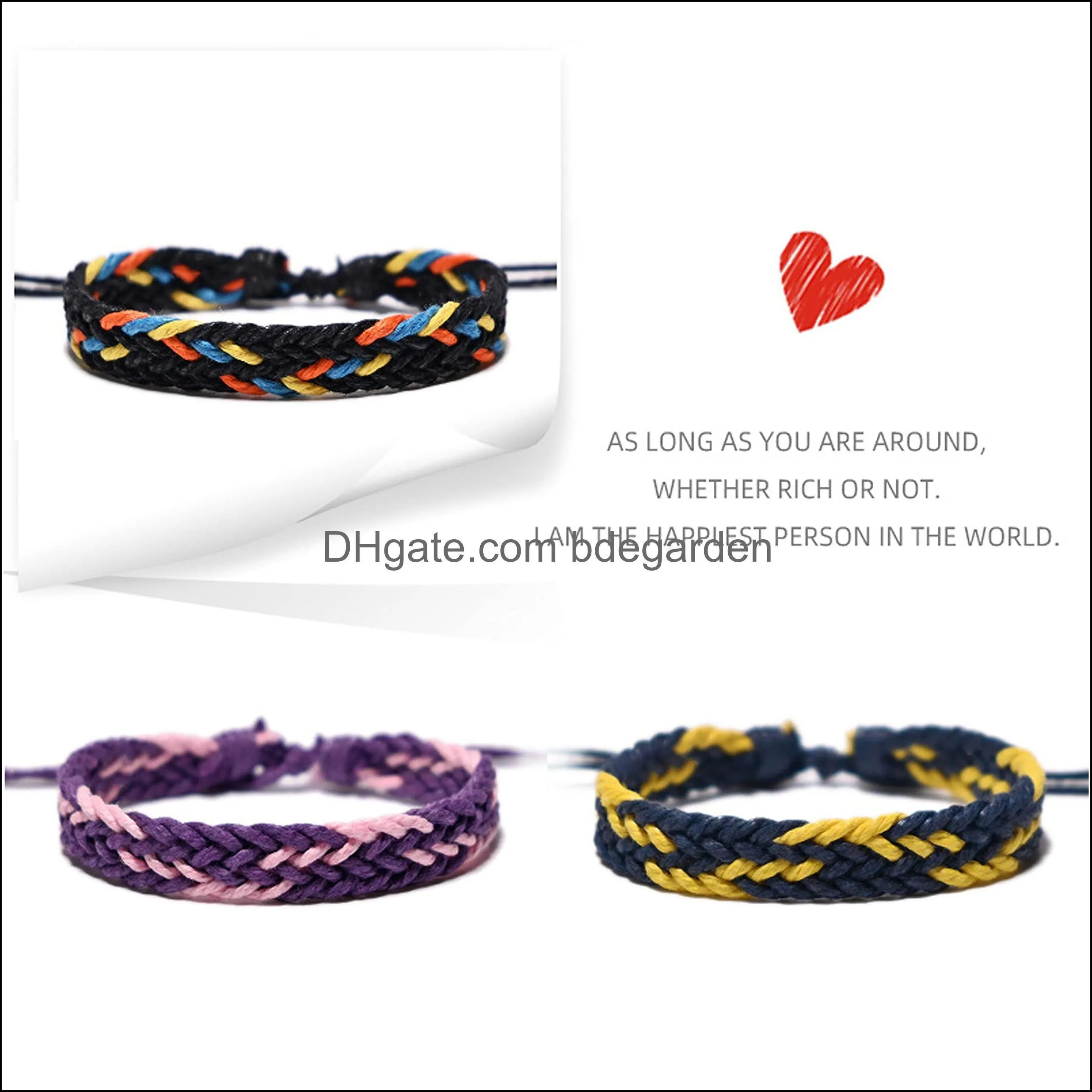 charm bracelets friendship bracelet handwoven cotton and linen adjustable size 611 inches unisex amlif