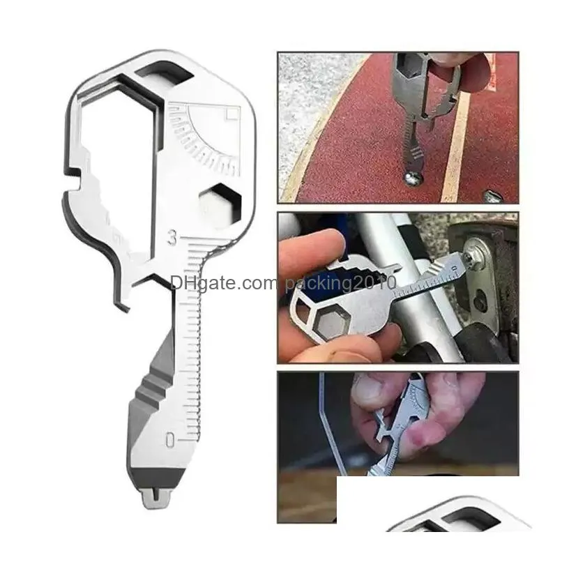hand tools key shaped multitool pocket tools 24 in 1 stainless steel portable toolss multitool with screwdriver wrench bottle opener