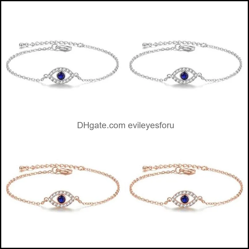 fashion vintage evil eye charm bracelet crystal zircon chain link bracelets bangles for women girls statement jewelry gift 29 n2