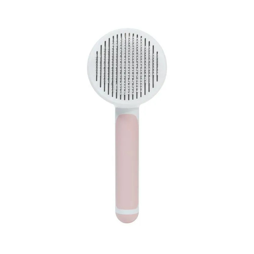 self cleaning slicker brush for dog and cat removes undercoat hair massages particle pet comb improves circulation 5540 q2