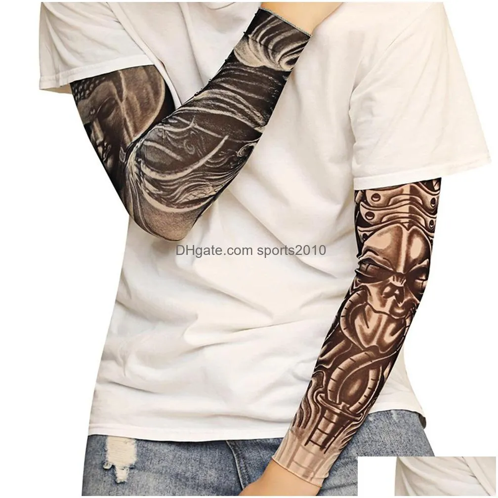 textile 1pcs arm sleeves uv protection outdoor golf sports hiking riding arm tattoo sleeve full arms warmer ridings equipment inventory