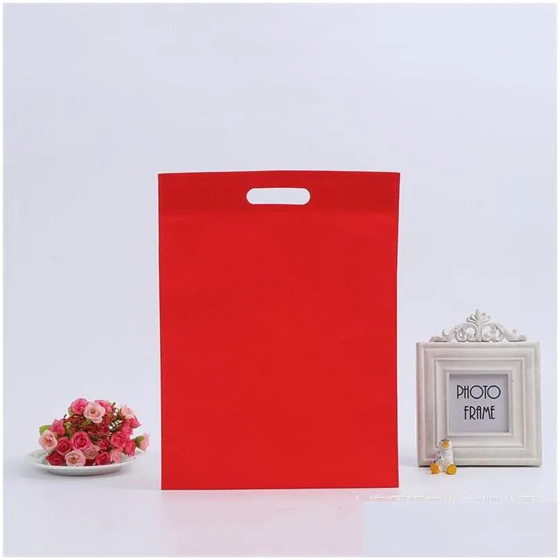 nonwoven flat pocket bag nonwoven fabric reusable shopping bag multisize folding shopping bag portable gift storage pouch dhf 143