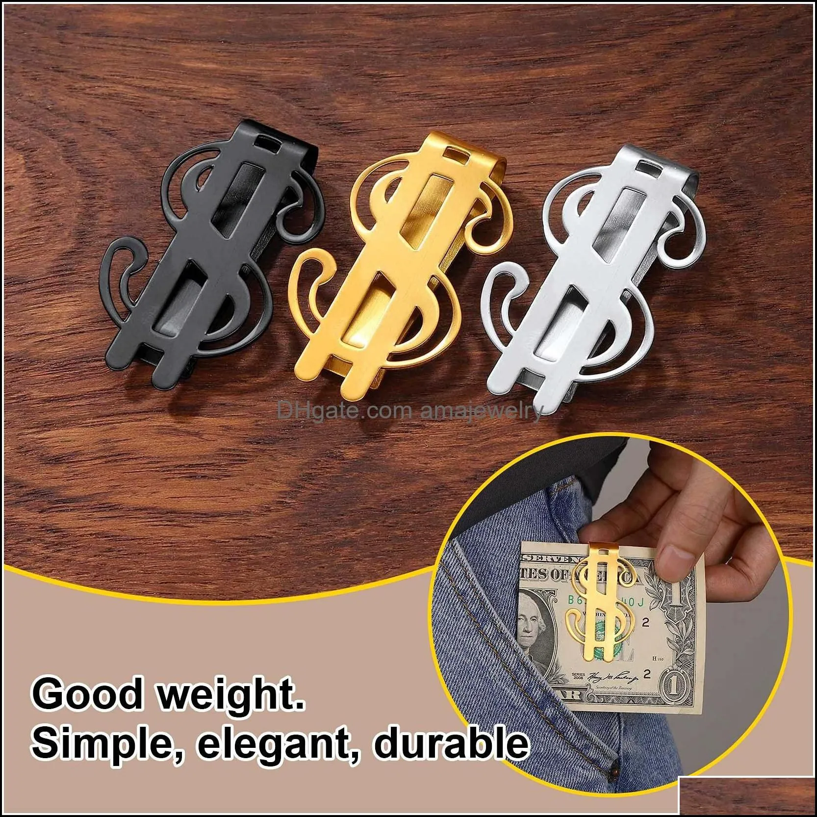 money clips men personalized clip 316l stainless steel/gold plated/black for fathers day/xmas giftsend gift box amwkk