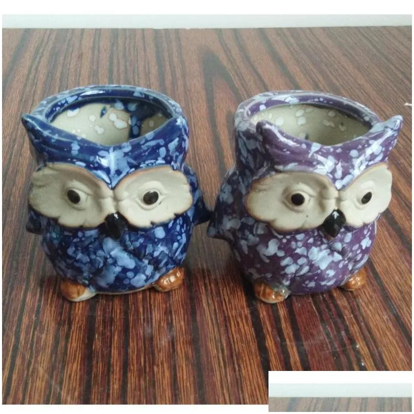 lovely succulent plant pot ceramic owl shapes cactus flowerpot handmade flower planter for garden home desktop decorations gifts 3 8fm