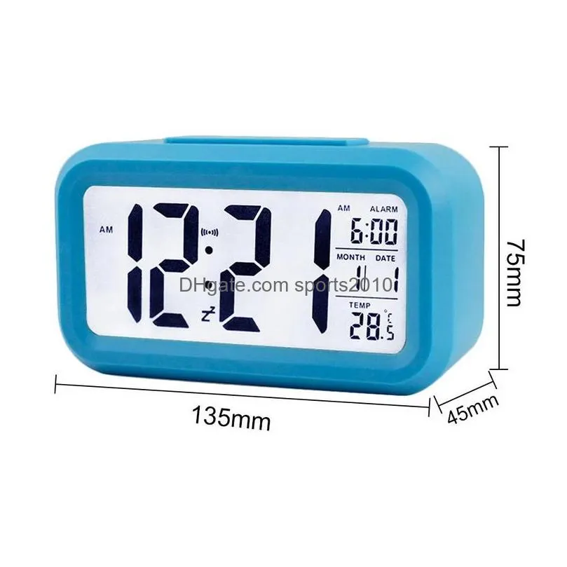 hand tools smart led electronic digital alarm clock desktop clocks temperature lazy snooze alarms clock mute backlight inventory