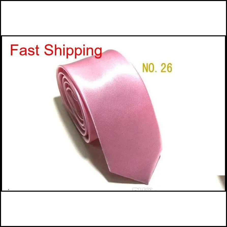 35 colors students fashion mens skinny 5cm solid color plain satin tie necktie wedding neck ties slim c qyljnr queen66