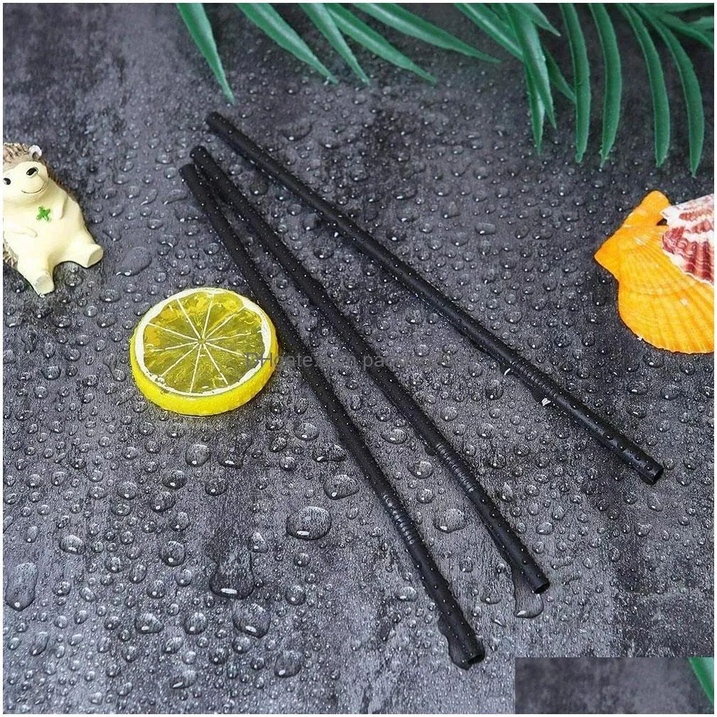 100pcs disposable plastic multicolor bendable long straw party birthday celebration supplies inventory wholesale