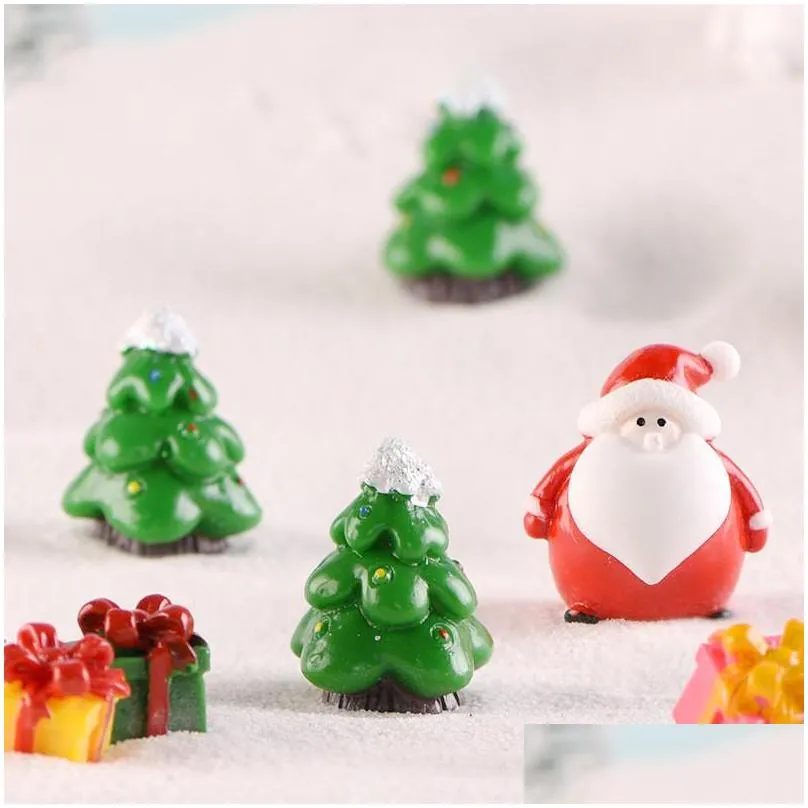 fleshy scenic basin fairy garden accessory santa claus snowman furnishing articles key buckle pendant with various pattern 1 3dd j1