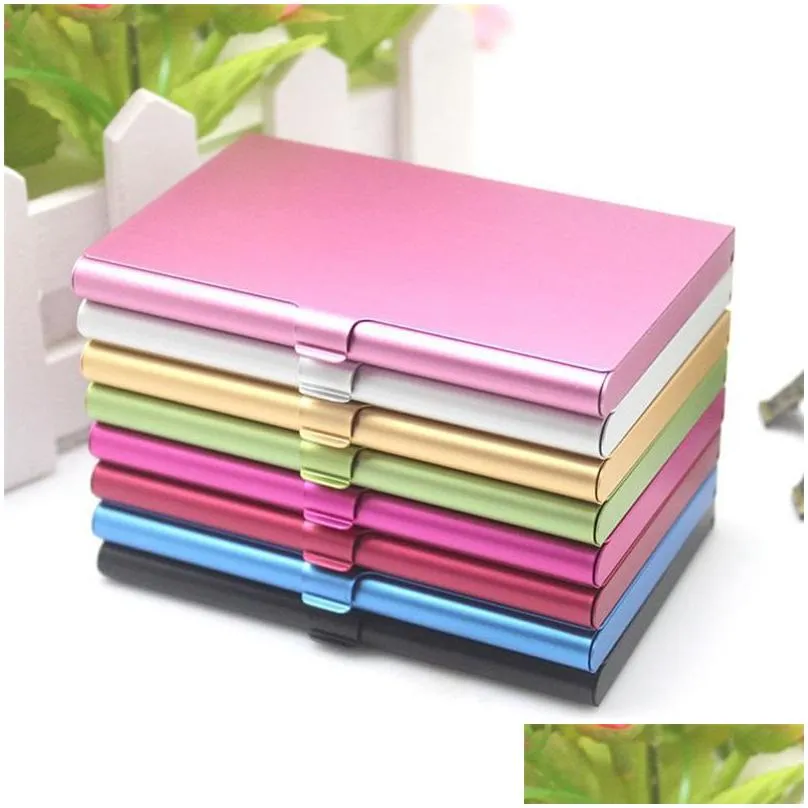 business name credit id card case holder aluminum business card holder card files aluminum multi color 1367 t2