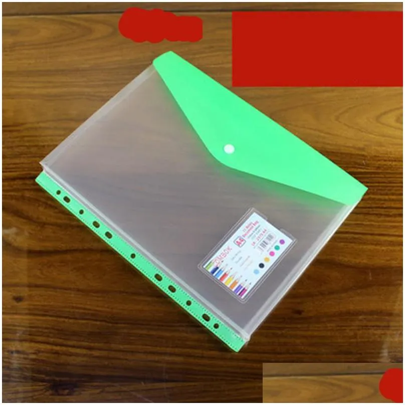 a4 pp 11 hole binder looseleaf notebook bag waterproof school business office file folder bag translucent document storage pouch 184