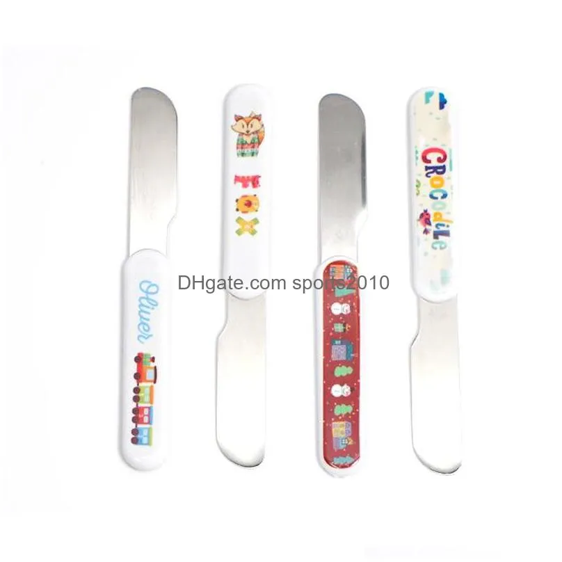 sublimation blank dinnerware cutlery sets adult child heat transfer spoon forks knives western diy tableware set inventory wholesale