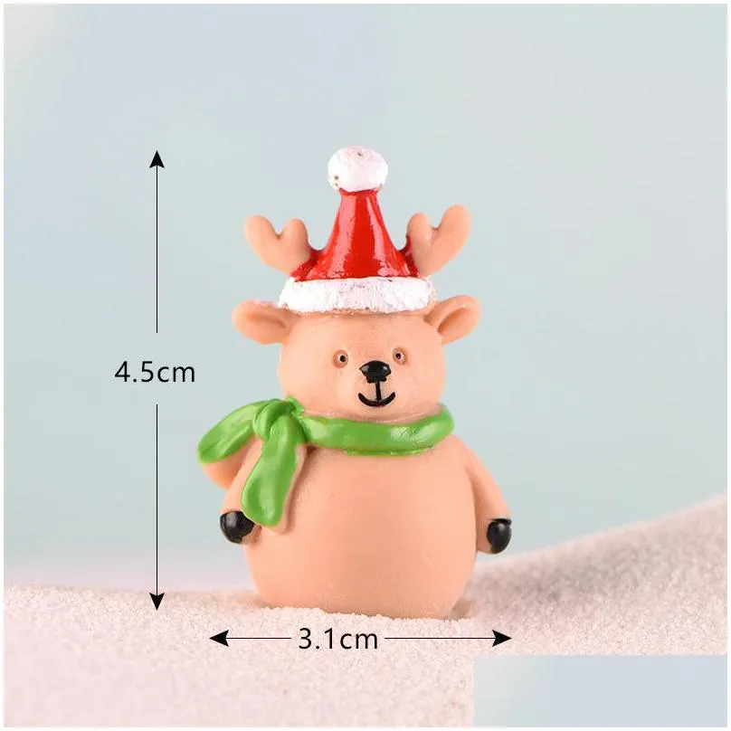 fleshy scenic basin fairy garden accessory santa claus snowman furnishing articles key buckle pendant with various pattern 1 3dd j1