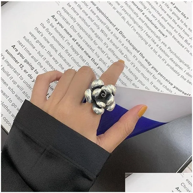 engagement wedding rings fashion creative exaggeration flower vintage punk party ring jewelry gifts for women 182 d3