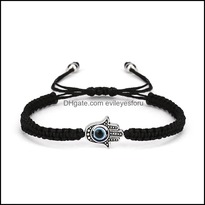 blue evil eye chain women men braided red rope charm bracelet double beads jewelry bracelets adjustable 1 55yh g2b