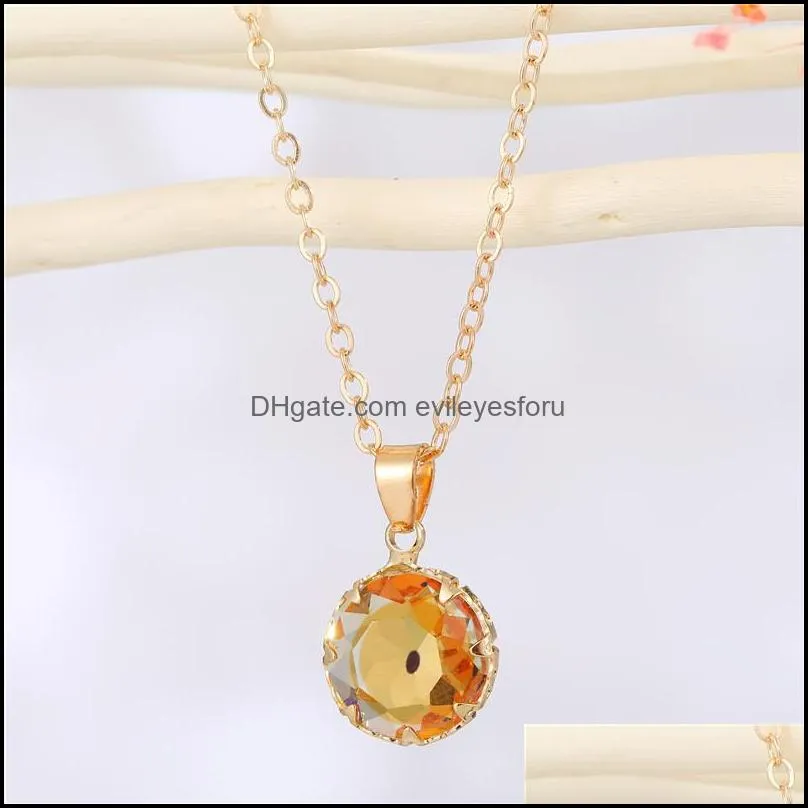 s2288 fashion jewelry crystal glass evil pendant necklace candy color blue eyes necklaces c3