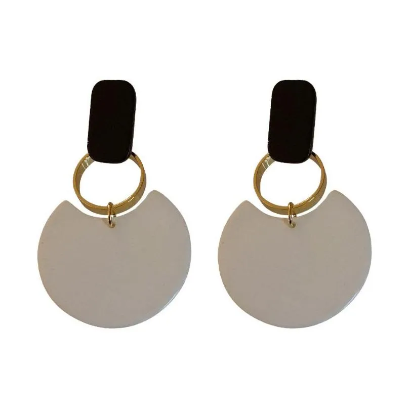 summer style golden drop earrings for women geomatric black long hanging earring triangle jewelry earing bijouterie 5580 q2