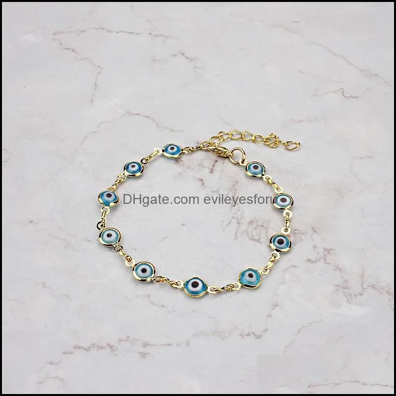 fashion evil eye beads bracelets for women girls adjustable gold silver color chain lucky eye bracelets trendy jewelry gift1 538 q2