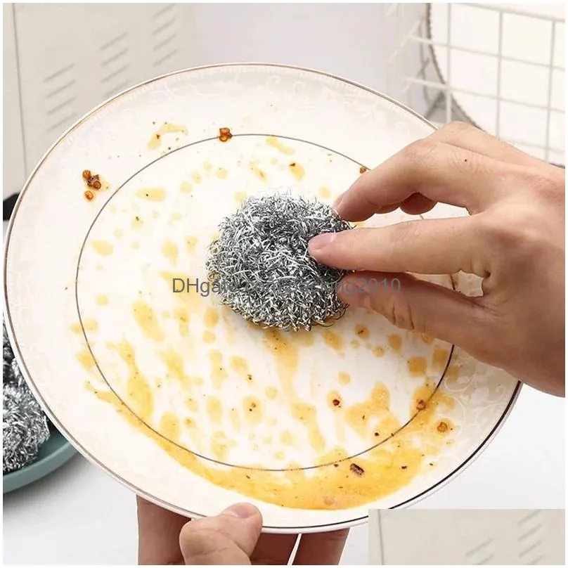 scouring pads 20 pieces of steel wire ball brush pot cleaning brushes dishwashing brushs stainless steels wires balls kitchen cleaner cleaning