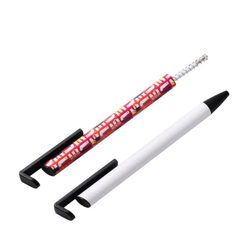 sublimation blank ballpoint pen plastic white diy gel pens advertising business pencil christmas gift for student 5740 q2