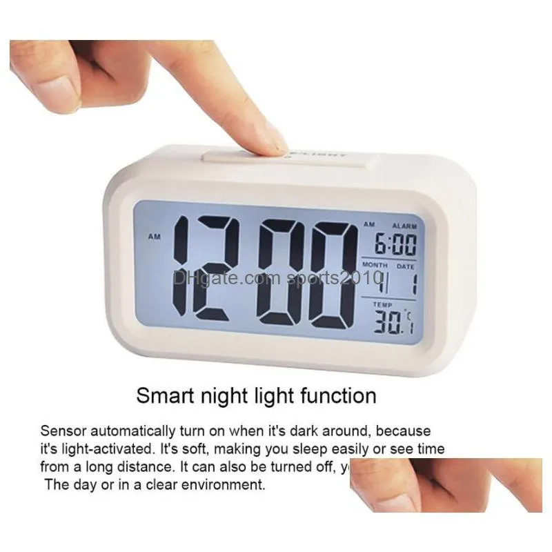 hand tools smart led electronic digital alarm clock desktop clocks temperature lazy snooze alarms clock mute backlight inventory