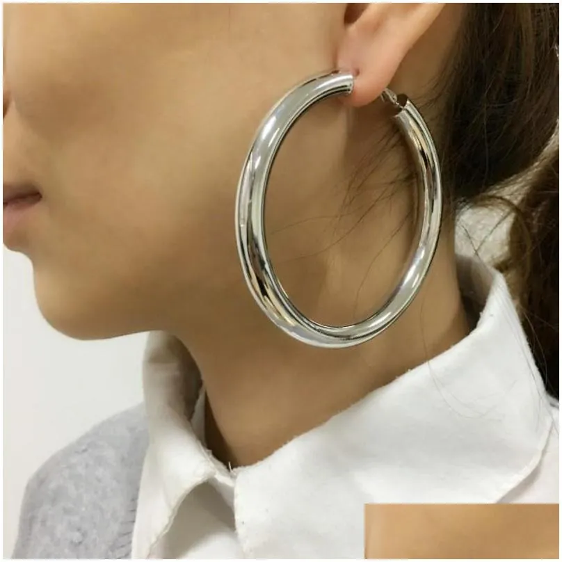 punk fashion 70mm diameter wide hoop earrings for women statement earring jewelry accessories 448 d3