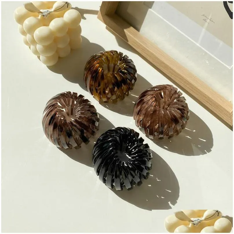 telescoping hair bands korea simple headdress bird nest plastic hair ties women convenient ponytail clips 5920 q2