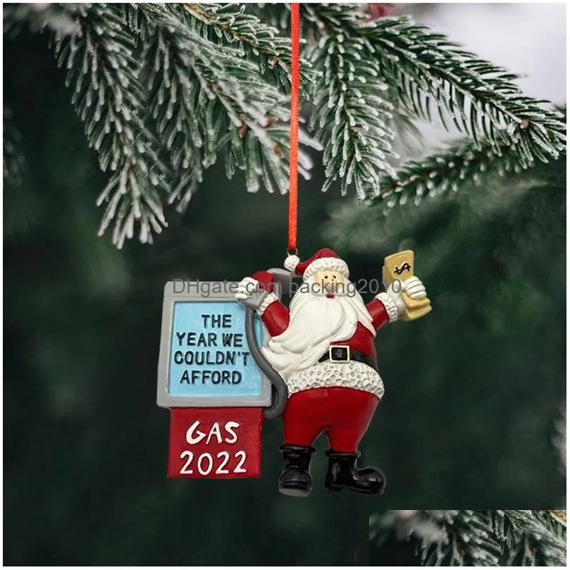 2022 santa claus christmas tree decoration resin gasoline sign room decor ornaments pendant inventory wholesaless