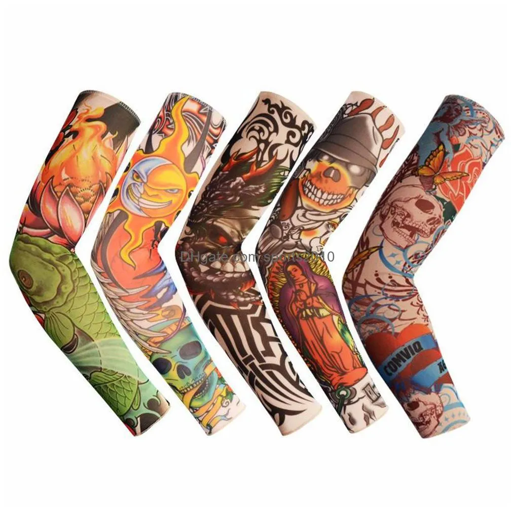 textile 1pcs arm sleeves uv protection outdoor golf sports hiking riding arm tattoo sleeve full arms warmer ridings equipment inventory