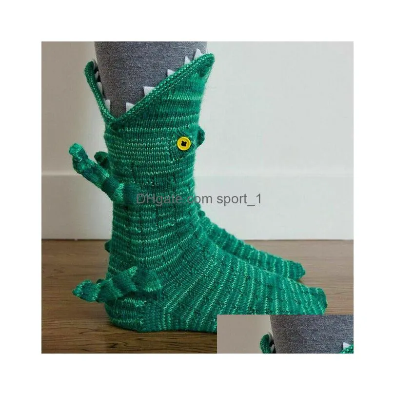 party favor chameleon knit crocodile socks funky christmas alligator sockss whimsical knitting cute fish sockses animal shark socks