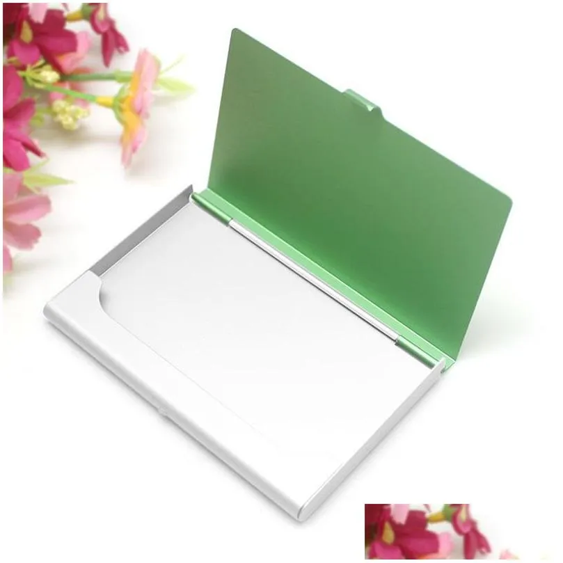 business name credit id card case holder aluminum business card holder card files aluminum multi color 1367 t2