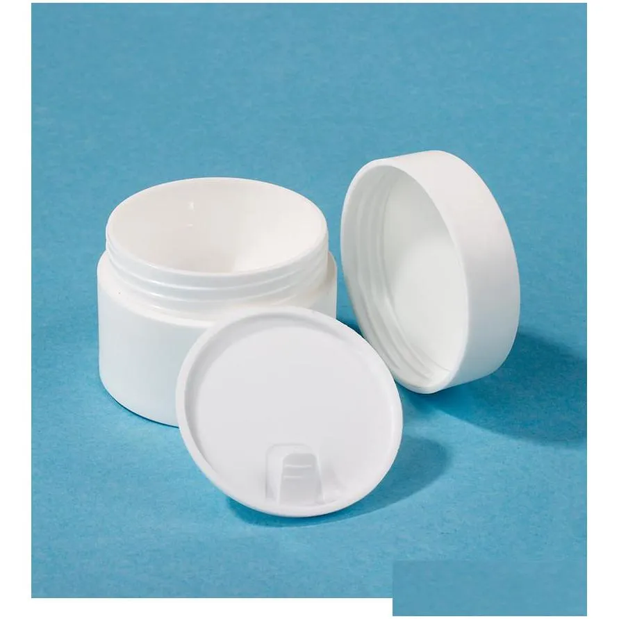 high quality 15g 30g 50g white plastic cosmetic cream jars with lid empty lotion batom container sample packaging bottles 420 j2