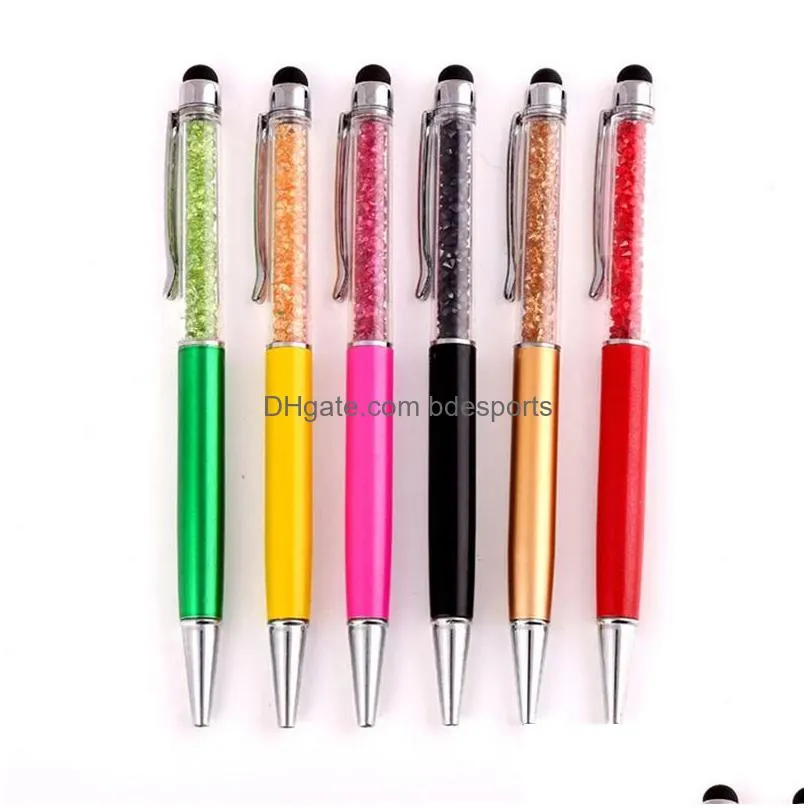 1pcs rhinestone crystal ballpoint pen fashion creative stylus touch pen for write stationery office school ballpen inventory wholesale