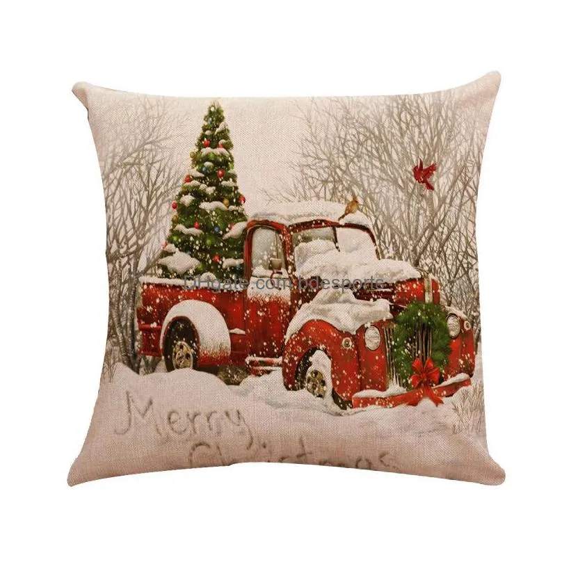 pillow theme christmas pillowcase collection cushions covers car sofa linen bedding home car christmases decorations inventory