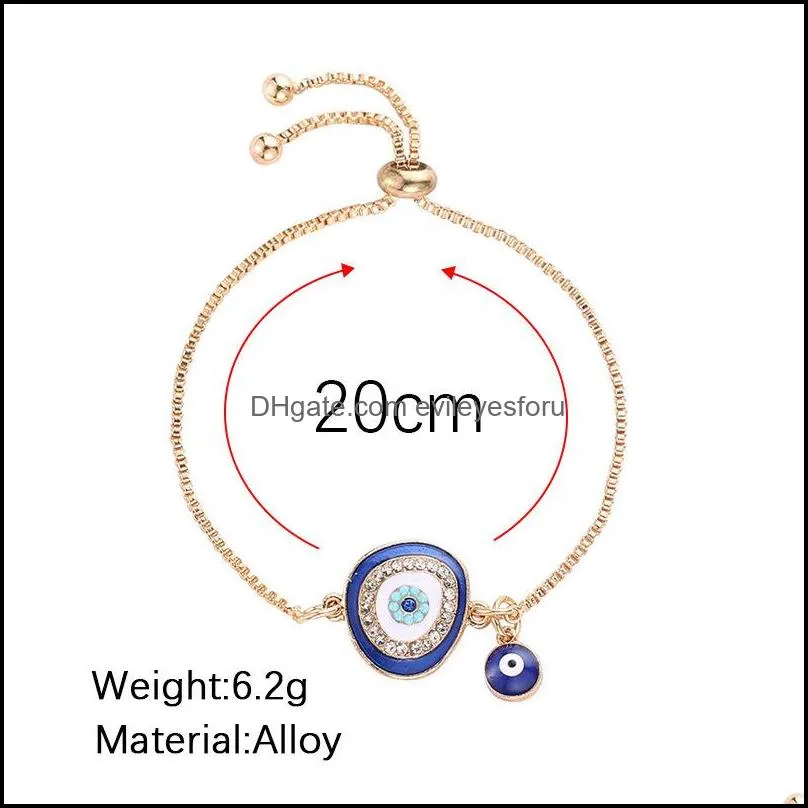 2020 turkish lucky blue crystal evil eye bracelets for women handmade gold chains lucky jewelry bracelet woman jewelry 1155 t2