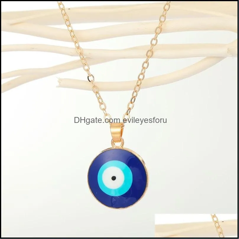 fashion colorful round heart evil eye pendant necklace resin blue eyes choker necklaces 3836 q2