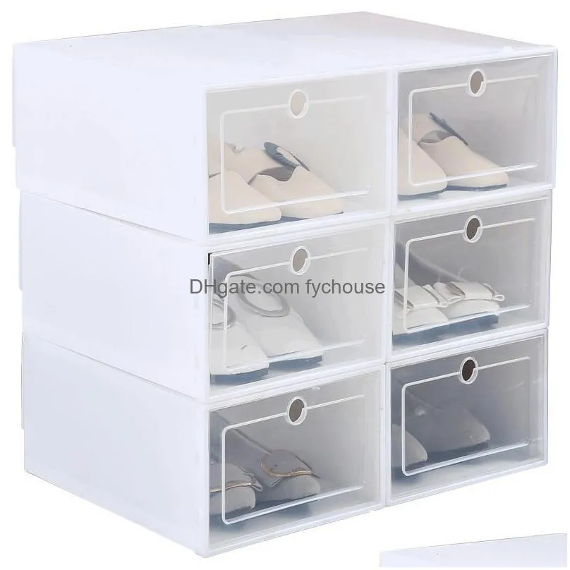 pp clear multicolor shoe boxes foldable storage transparent organizer stackable display superimposed combination dustproof shoes containers cabinet