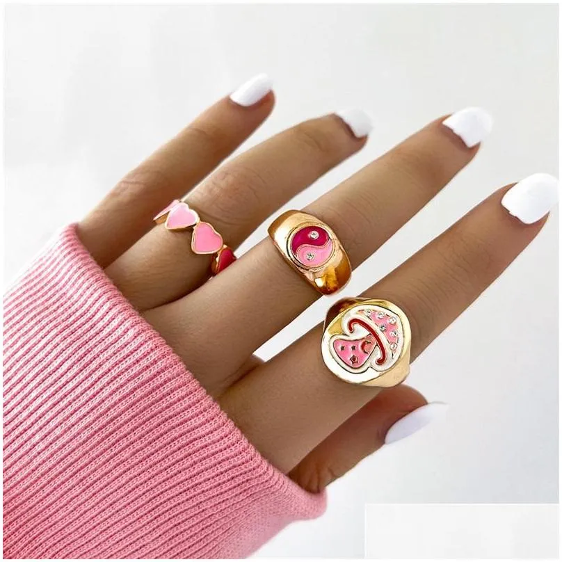 gothic mixed wedding rings set cherry blossom snake geometry ring women personality vintage jewelry 469 d3