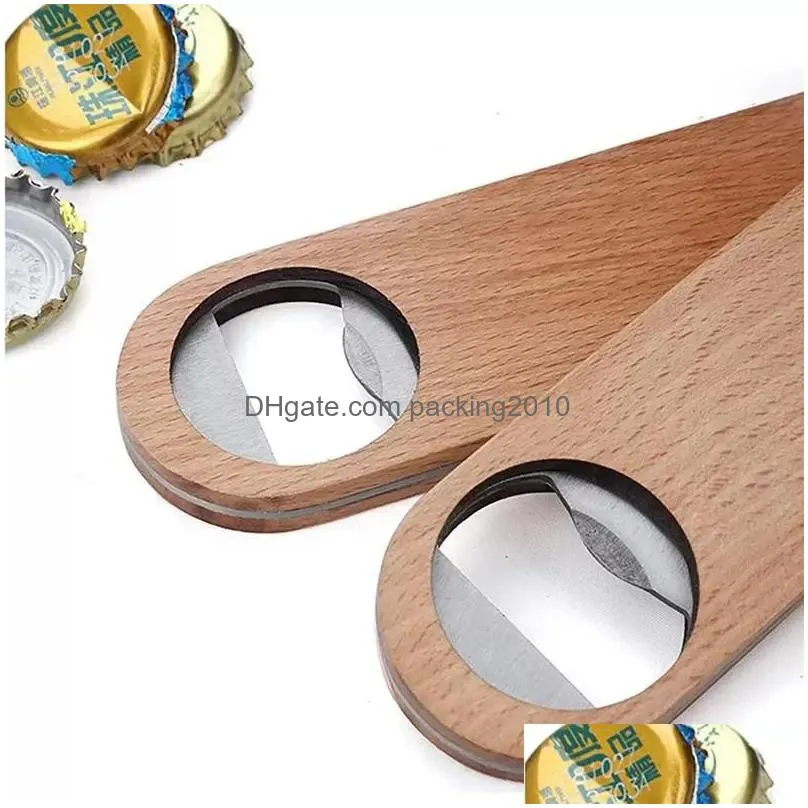 big wood handle bartender bottle opener wine beer soda glass cap bottle openers kitchen bar tools factory inventory wholesale