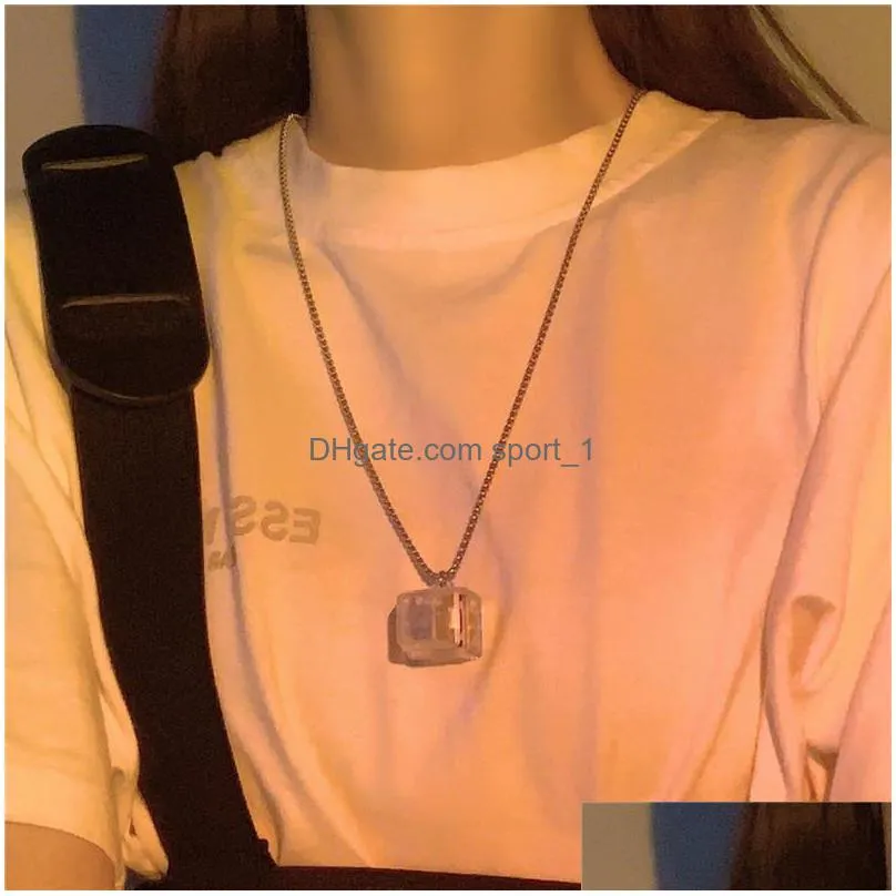 decompression necklace manipulator feel button luminous pendant men and women couple accessories