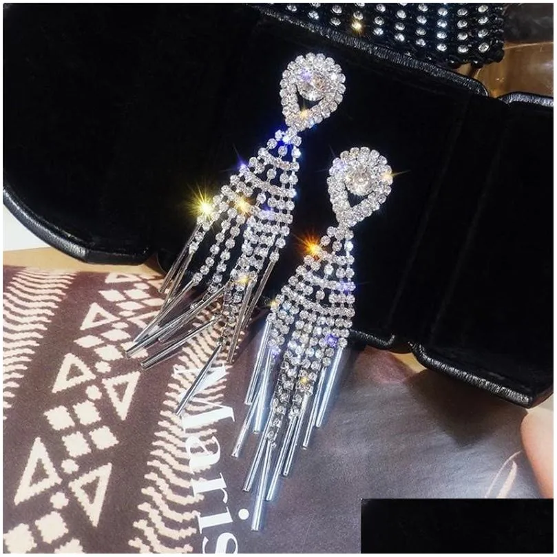  personality fashion design zircon dangle earrings for women light luxury temperament tassels pearl earrings for women 52 d3