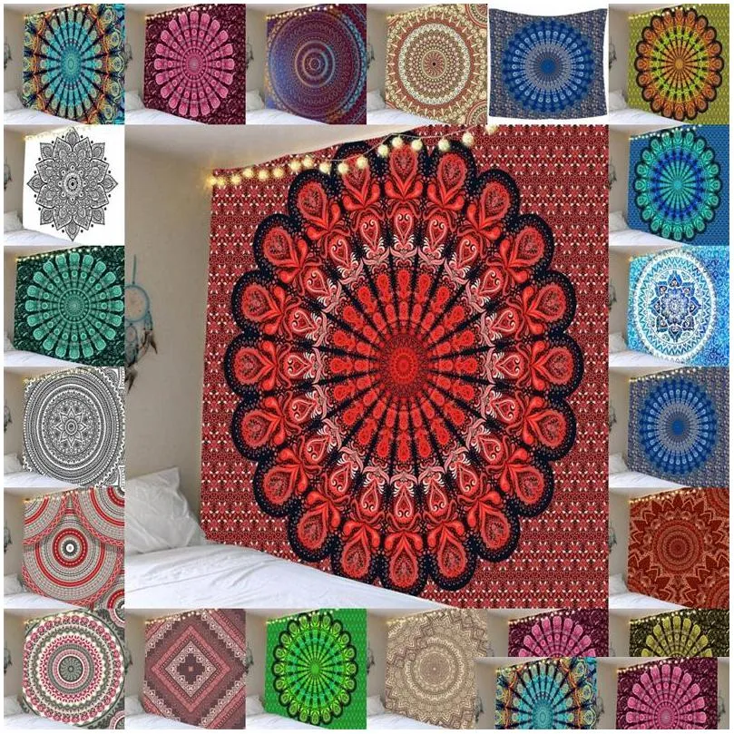 india mandala tapestry wall hanging carpet boho decor wall cloth tapestries psychedelic hippie night moon walls 20220512 q2