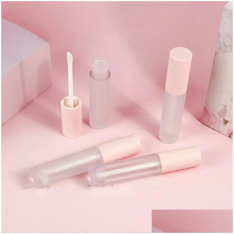 circular frosted lipgloss tube plastic stamping empty clear lip gloss lipstick lipglaze container eyelash eyeliner 1 5jz l2